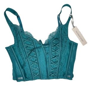 Victoria's Secret Teal Lace Corset - Bralette- Bra